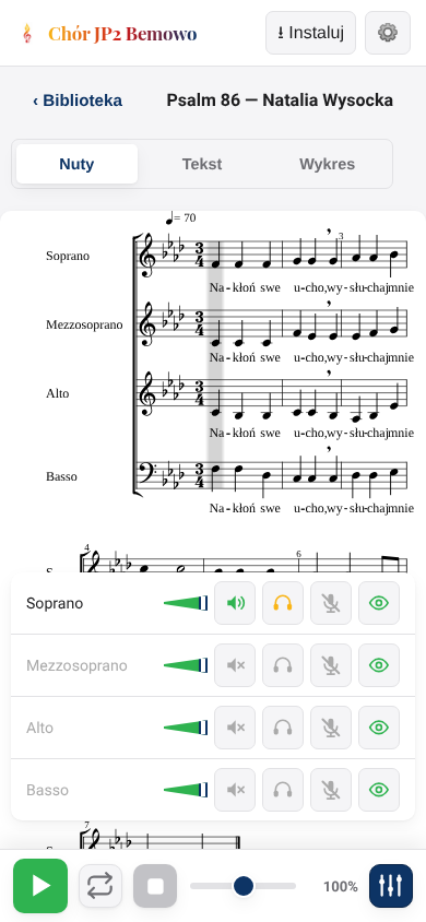 Głos Soprano w trybie solo